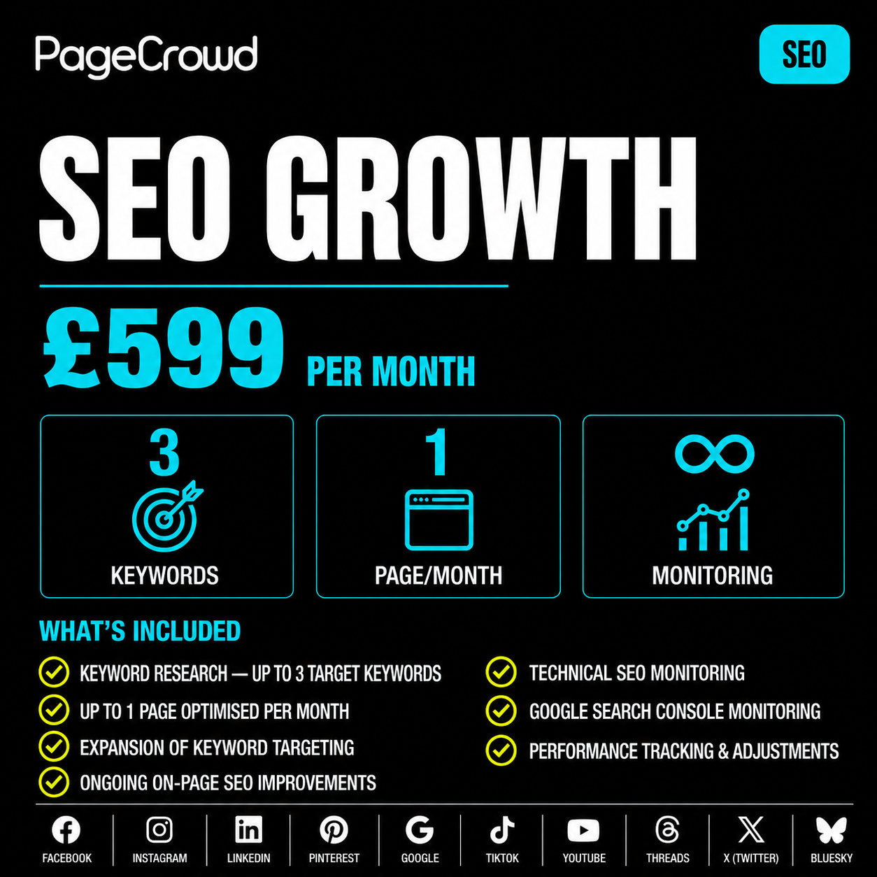Search Engine Optimisation Growth (Add-On) Monthly Fee
