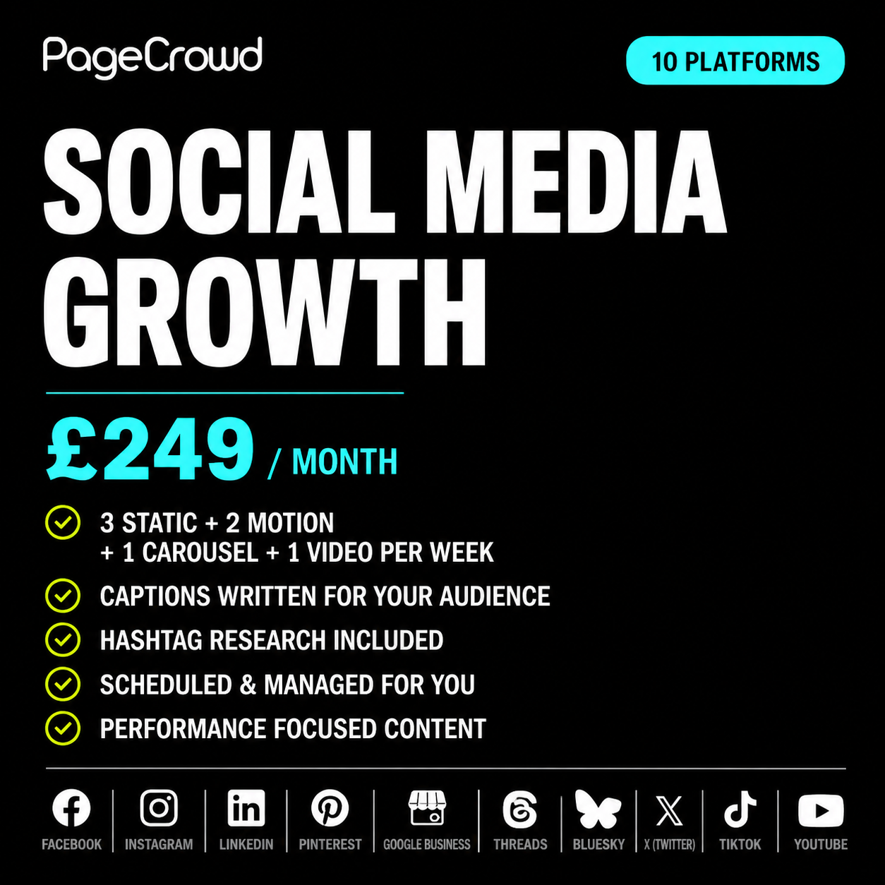 Social Media Package - Growth (Monthly Fee)