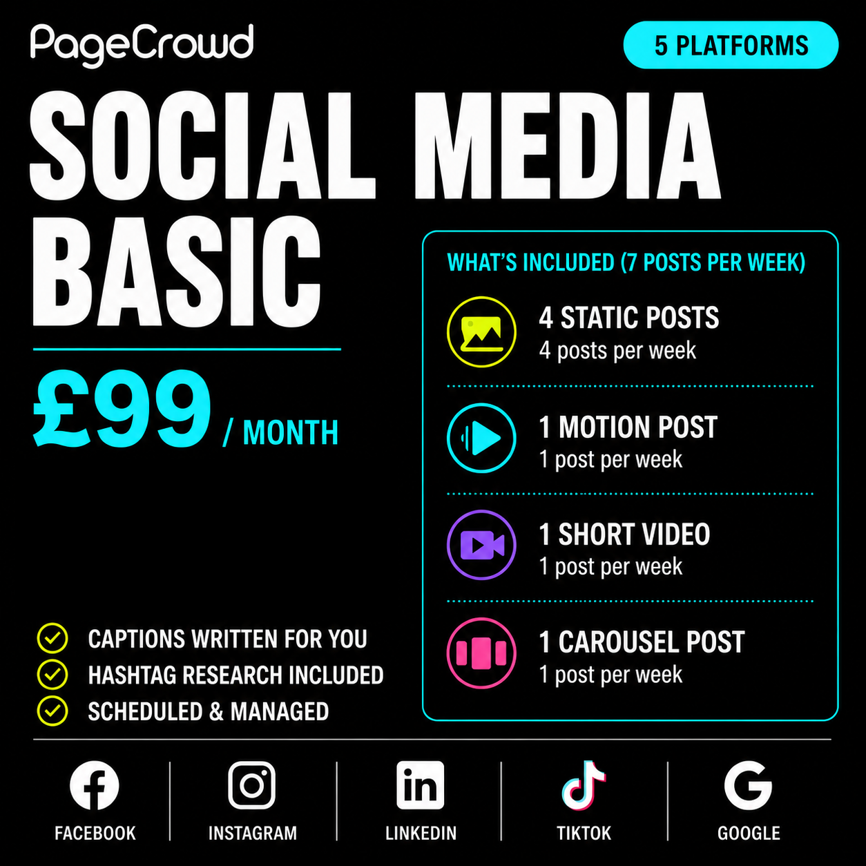 Social Media Package - Basic (Monthly Fee)