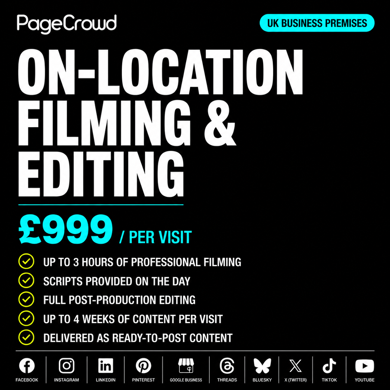 Social Media On-Location Filming & Editing (Add-On) One Time Fee