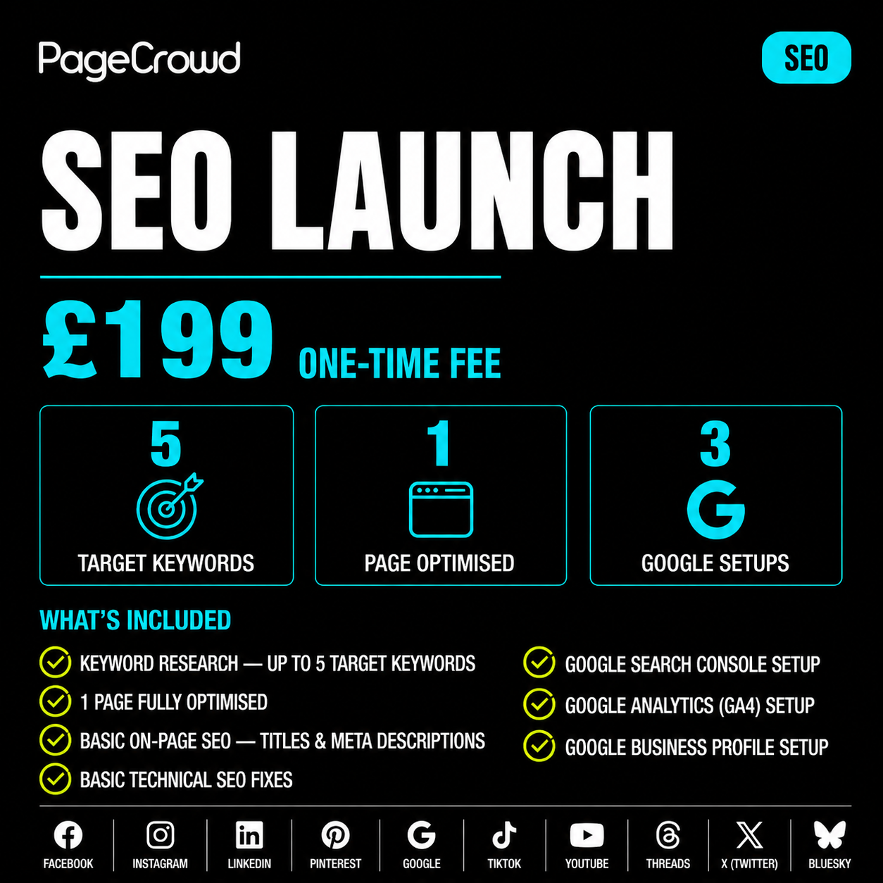 Search Engine Optimisation Launch (Add-On) One Time Fee
